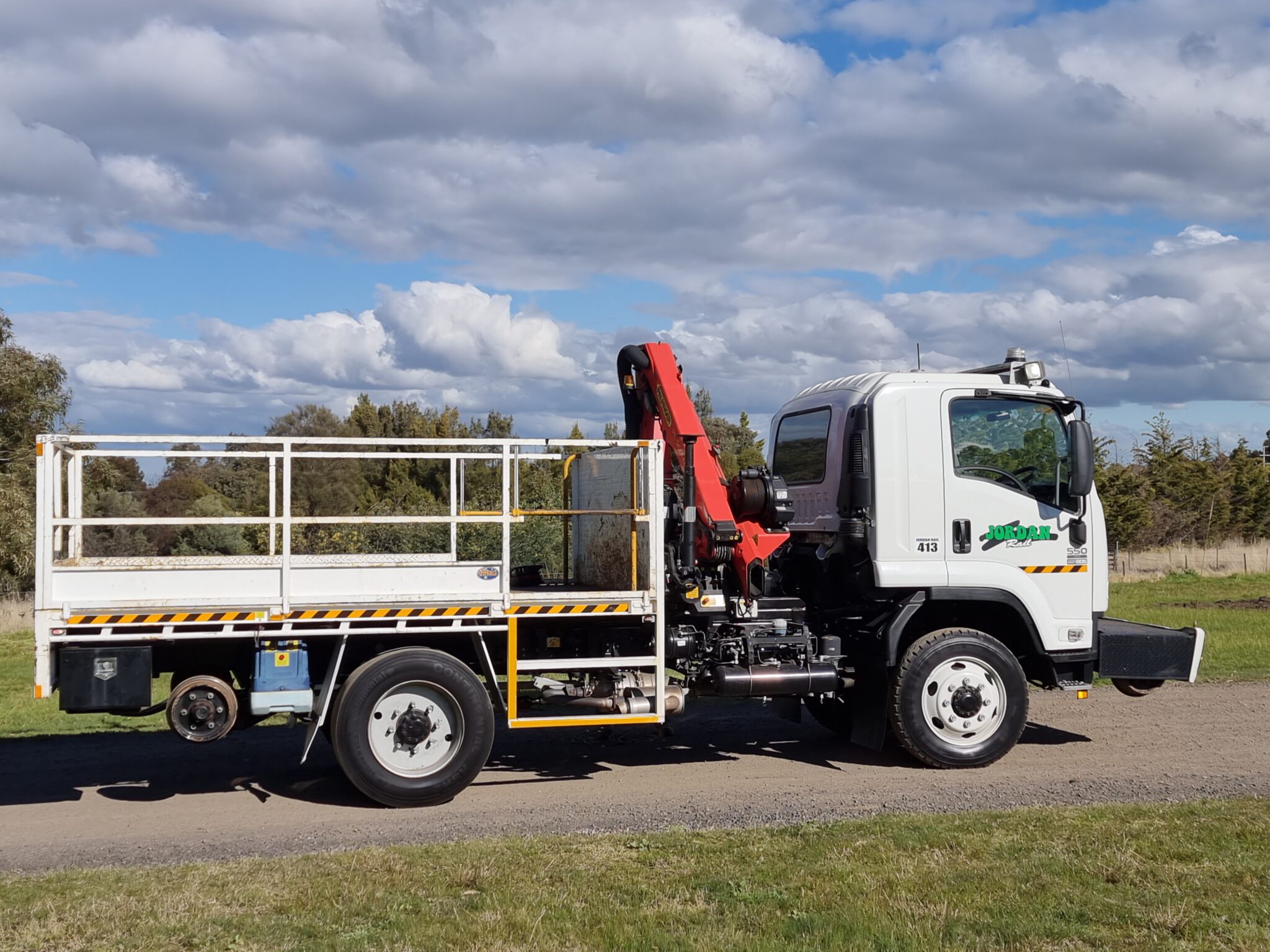 HiRail Flatbed Crane Trucks Jordan Rail